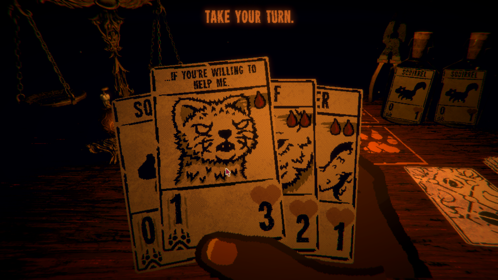 The Stoat Card Talks to the Player