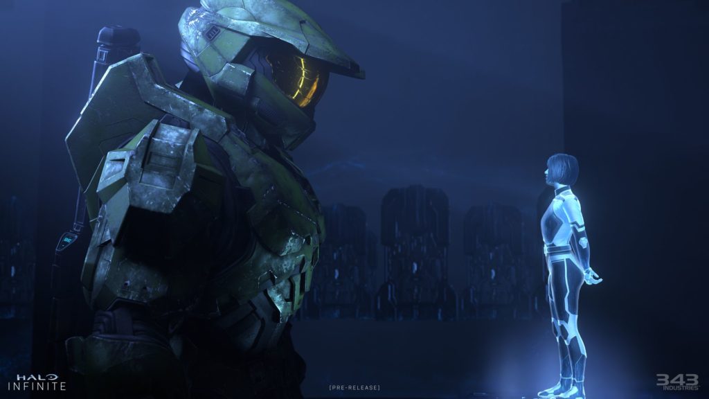 Master Chief talks to Weapon in Halo Infinite