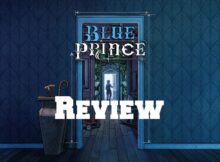 Blue Prince Key Art with the word Review written on it